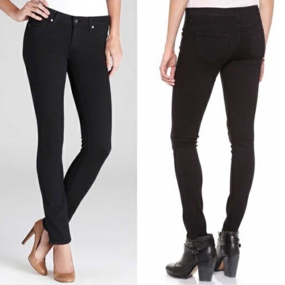 PAIGE Verdugo Ultra Skinny Black Denim Mid Rise Jeans Size 28